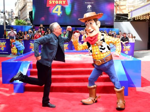 Tom Hanks and Woody (Ian West/PA)