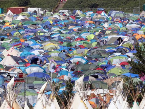 Tents on the first day of Glastonbury Festival at Worthy Farm, Somerset (Yui Mok/PA)