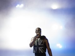 Stormzy performing on the Pyramid Stage during the Glastonbury Festival (PA)