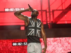 Stormzy performing on the Pyramid Stage (Yui Mok/PA)