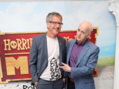 Horrible Histories co-creators Martin Brown, left, and Terry Deary attending the premiere (Chris Radburn/PA)