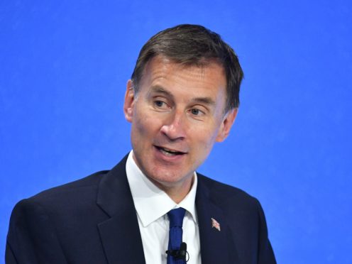 Jeremy Hunt jokes about being UK’s next prime minister (Dominic Lipinski/PA)