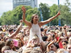 Music fans listen to Mabel as she performs during the TRNSMT festival (Lesley Martin/PA)