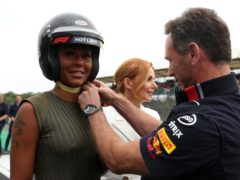 Christian Horner and Mel B at Silverstone (Bradley Collyer/PA)