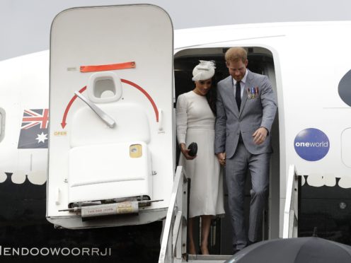 The Duke and Duchess of Sussex in Fiji last year (Kirsty Wigglesworth/PA)