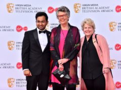Rahul Mandal, Prue Leith and Sandi Toksvig attending the Virgin Media Bafta TV awards, held at the Royal Festival Hall in London (Matt Crossick/PA)
