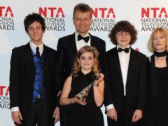 The cast of Outnumbered Tyger Drew-Honey, Hugh Dennis, Ramona Marquez, Daniel Roche and Claire Skinner in 2012 (Anthony Devlin/PA)