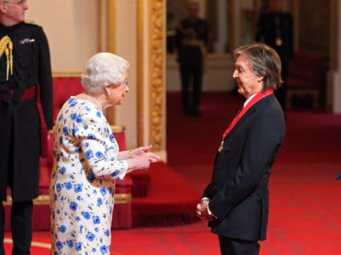 Sir Paul McCartney was made a Companion of Honour by the Queen during an investiture ceremony at Buckingham Palace (Yui Mok/PA)