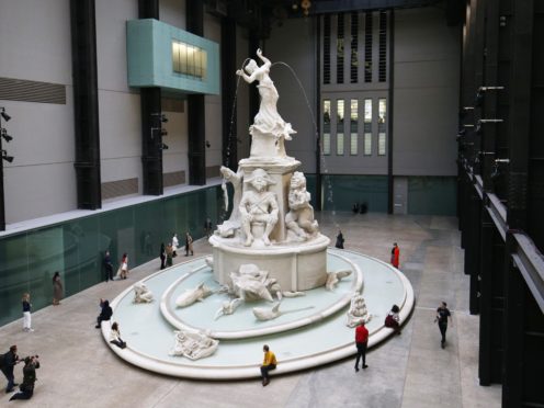 New York-based artist Kara Walker’s new Hyundai Commission work Fons Americanus is unveiled during a media event in London’s Tate Modern Turbine Hall (Jonathan Brady/PA)