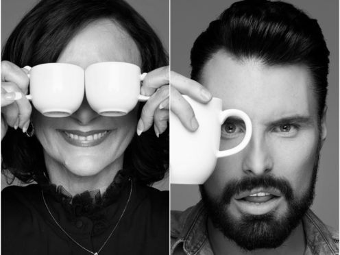 Shirley Ballas and Rylan Clark-Neal pose for Rankin for Macmillan Coffee Morning (Rankin/Macmillan)