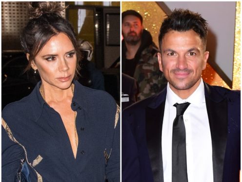 Peter Andre poses with Posh Spice-era Victoria Beckham in throwback picture (PA)