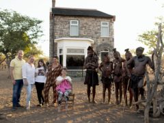 Scarlett Moffatt and members of her family with the Himba tribe (David Bloomer/Channel 4/PA)