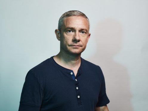 Martin Freeman during the filming of the star-studded advert (Jon Enoch/Stand up to Cancer/PA)