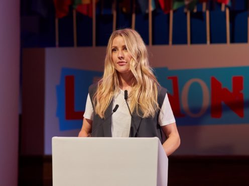 Ellie Goulding giving her speech at the One Young World summit (One Young World)