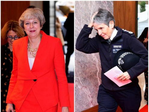 Theresa May and Cressida Dick were pictured at the Women of the Year Awards (PA).