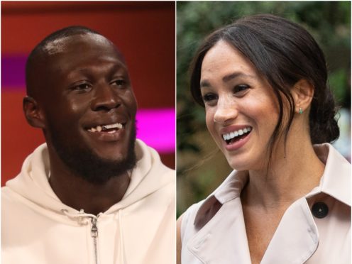 Stormzy and the Duchess of Sussex (PA)