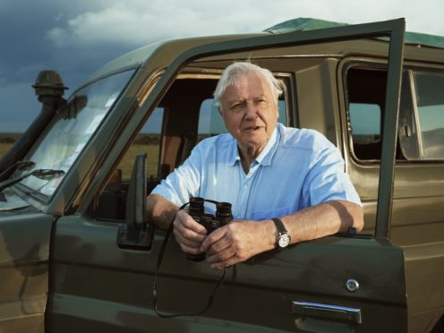 Sir David Attenborough at the Ol Pejeta Conservancy in Kenya while filming for Seven Worlds, One Planet (BBC Studios/Alex Board/PA)