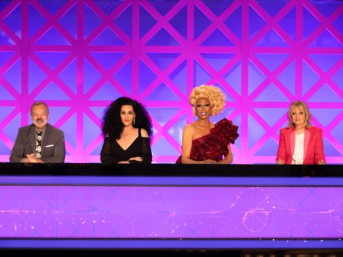 Graham Norton, Michelle Visage, RuPaul and Twiggy (Guy Levy/BBC/PA)