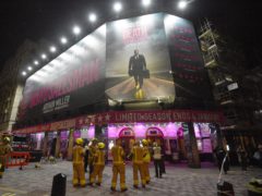 Firefighters outside the Piccadilly Theatre, London, after it was evacuated (Kirsty O’Connor/PA)