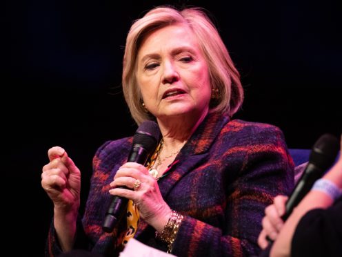 Hillary Clinton has voiced concern about the impact of social media on young women (Aaron Chown/PA)