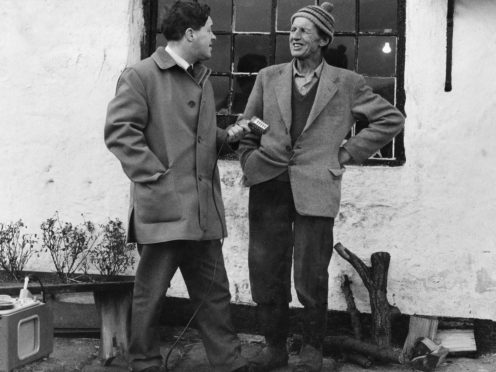 Fieldworker conducting research with Tom Mason in north Yorkshire(Leeds University Library, Special Collections/University of Leeds)