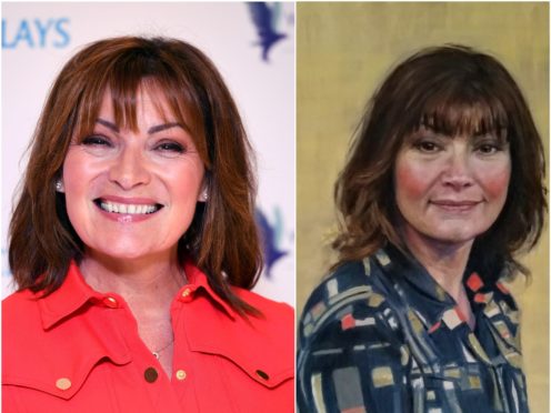 Lorraine Kelly and the portrait (Ian West/University of Dundee/PA)