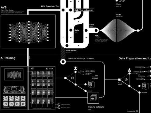 The winning work, Anatomy Of An AI System (Kate Crawford of AI Now Institute and Vladan Joler/PA)