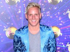 Jamie Laing reacts as his Strictly replacement Kelvin Fletcher wins series (Ian West/PA)