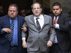 Harvey Weinstein, centre, leaving court following a bail hearing in New York (Mark Lennihan/AP)