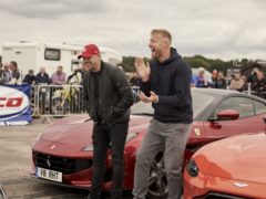 Andrew Flintoff and Paddy McGuinness are returning to present Top Gear with Chris Harris (BBC Top Gear/PA)