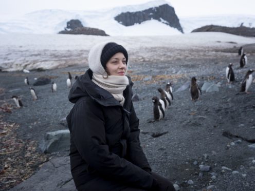 Marion Cotillard visits Trinity Island with Greenpeace to observe penguins and whale identification work (Abbie Trayler-Smith/Greenpeace/PA)