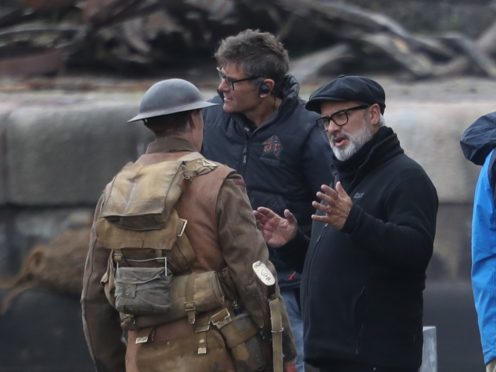 Director Sam Mendes with actor George Mackay (Andrew Milligan/PA)