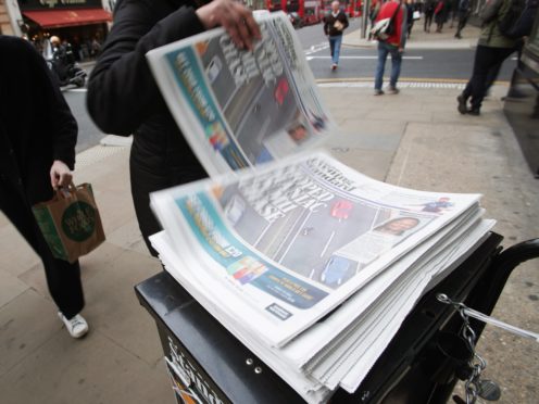 The Evening Standard will be delivered to homes (Yui Mok/PA)