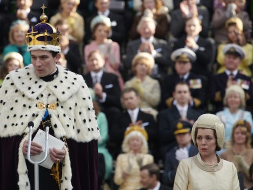 Undated handout file photo issued by Netflix of Josh O’Connor as the Prince of Wales and Olivia Colman as the Queen in the third season of the streaming website’s show, The Crown (PA)