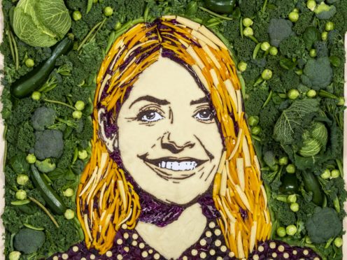 A Holly Willoughby vegetable portrait (Prudence Staite/ITV)