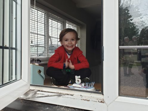 Five-year-old Ted suffers from cystic fibrosis and is shielding at home from the virus (Rahil Sheikh/BBC)