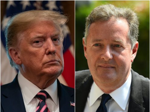 Donald Trump and Piers Morgan (Evan Vucci/AP/Kirsty O’Connor/PA)