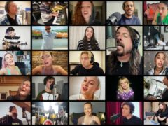 Stars including Dua Lipa and Jess Glynne joined the Foo Fighters for a rendition of their song Times Like These (BBC/PA)