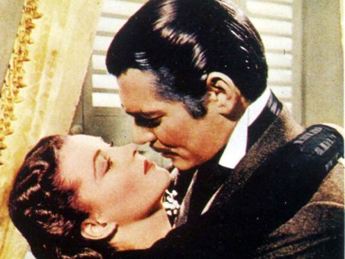 Vivien Leigh and co-star Clark Gable in their famous clinch in the 1939 film Gone With The Wind (PA)