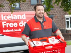 Jason Manford swapped his microphone for a delivery van as he spent the day dropping off groceries for Iceland (Iceland/PA)