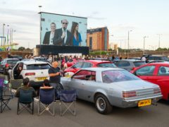 People watch the premiere of Break at the Brent Cross Drive-In (Dominic Lipiniski/PA)
