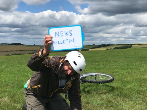 Joe Wilkinson in the Good News Bulletin (The National Lottery/PA)