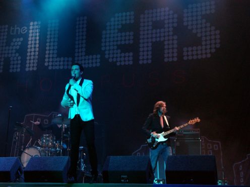 The Killers performing on the Pyramid Stage (Yui Mok/PA)