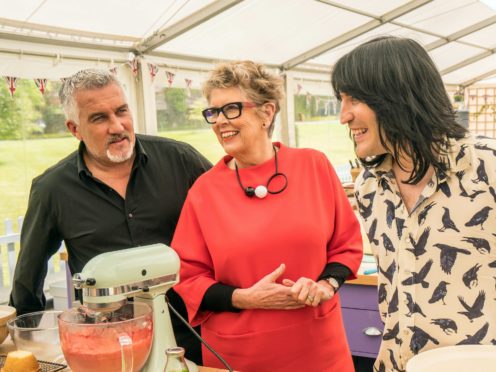 Paul Hollywood, Prue Leith and Noel Fielding on The Great British Bake Off (Channel 4/PA)