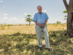 Sir David Attenborough in the Maasai Mara in Kenya while filming David Attenborough: A Life On Our Planet (Conor McDonnell/WWF-UK/PA)