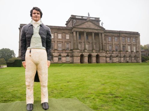 A life-sized cake of Mr Darcy, as played by Colin Firth (David Parry/PA)