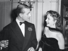 Actress Rhonda Fleming, star of Hollywood’s Golden Age and pictured here with the Duke of Edinburgh, has died at the age of 97, her secretary has said (PA)