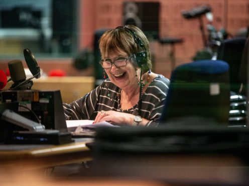 Dame Jenni Murray as she presents her final episode of Woman’s Hour (Tricia Yourkevich/BBC/PA)