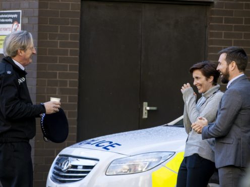 Line Of Duty stars Adrian Dunbar, Vicky McClure and Martin Compston (Liam McBurney/PA)