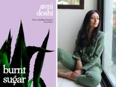 Avni Doshi with the cover of her book Burnt Sugar (2020 Booker Prize/Sharon Haridas)